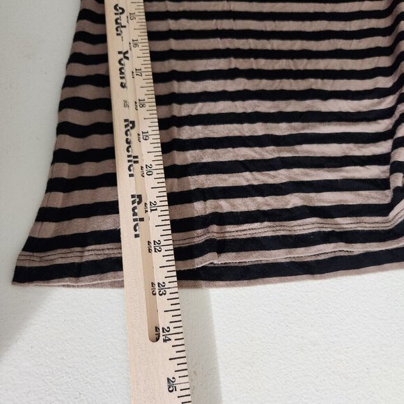 Cable & Gauge Womens Top Size M Draped Cowl Neck Black & Tan Striped - Picture 8 of 12